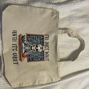 Skeleton Teacher Canvas Tote Bag